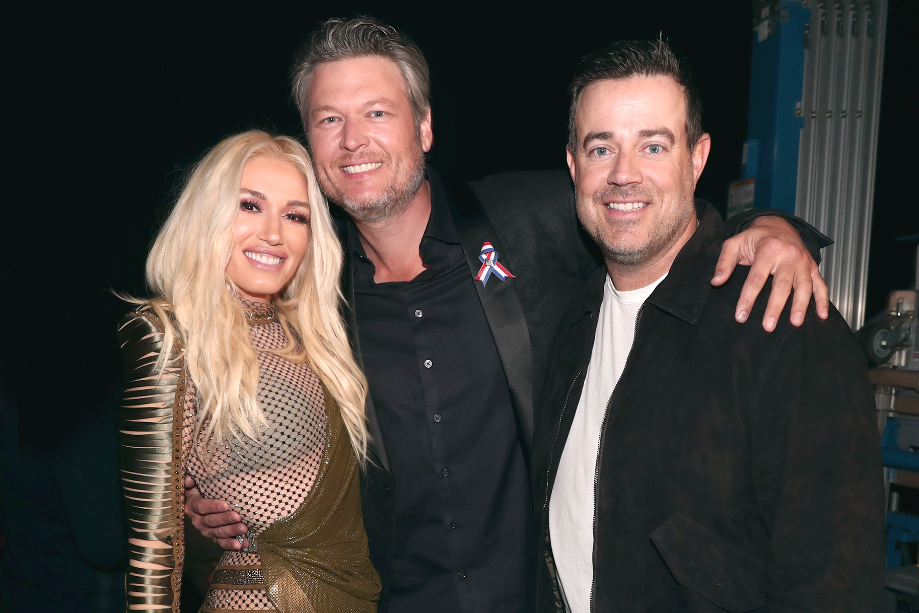 Gwen Stefani, Blake Shelton and Carson Daly