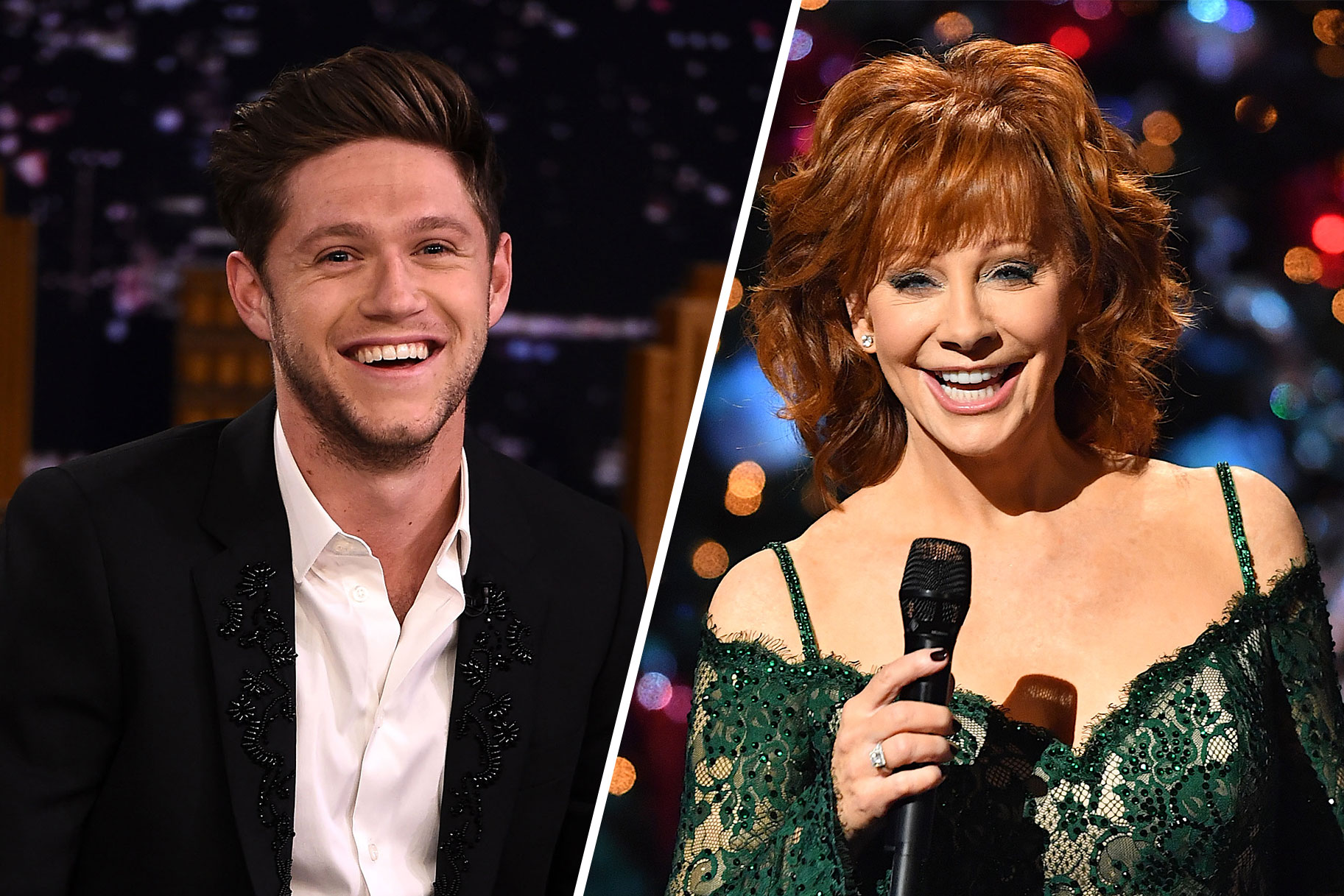 Split image of Niall Horan and Reba McEntire