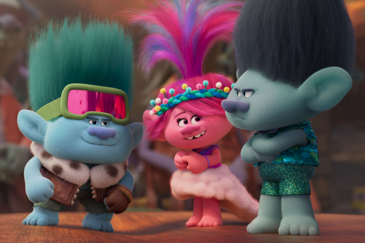 Three Trolls standing together speaking