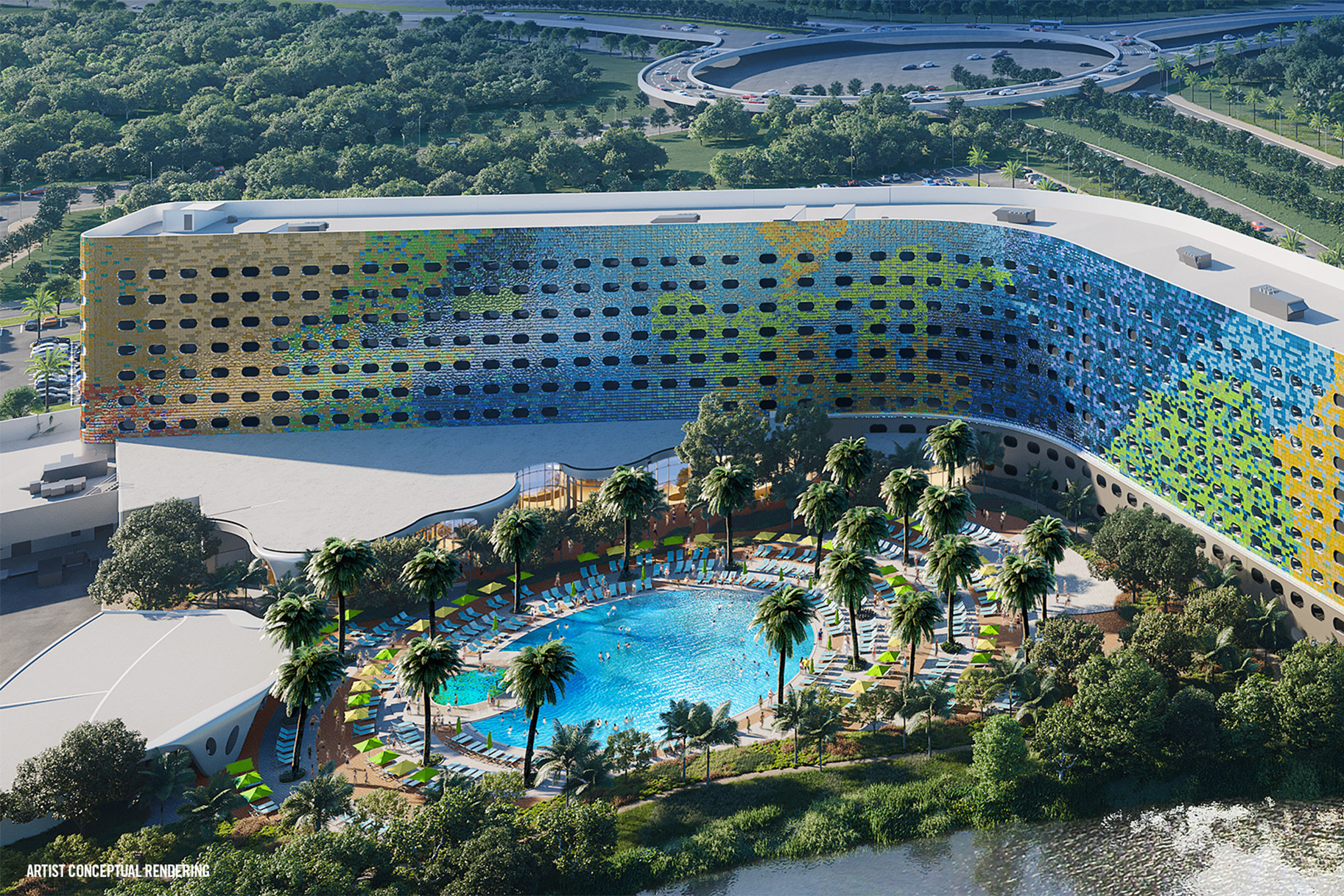 An aerial view of the Universal Terra Luna Resort