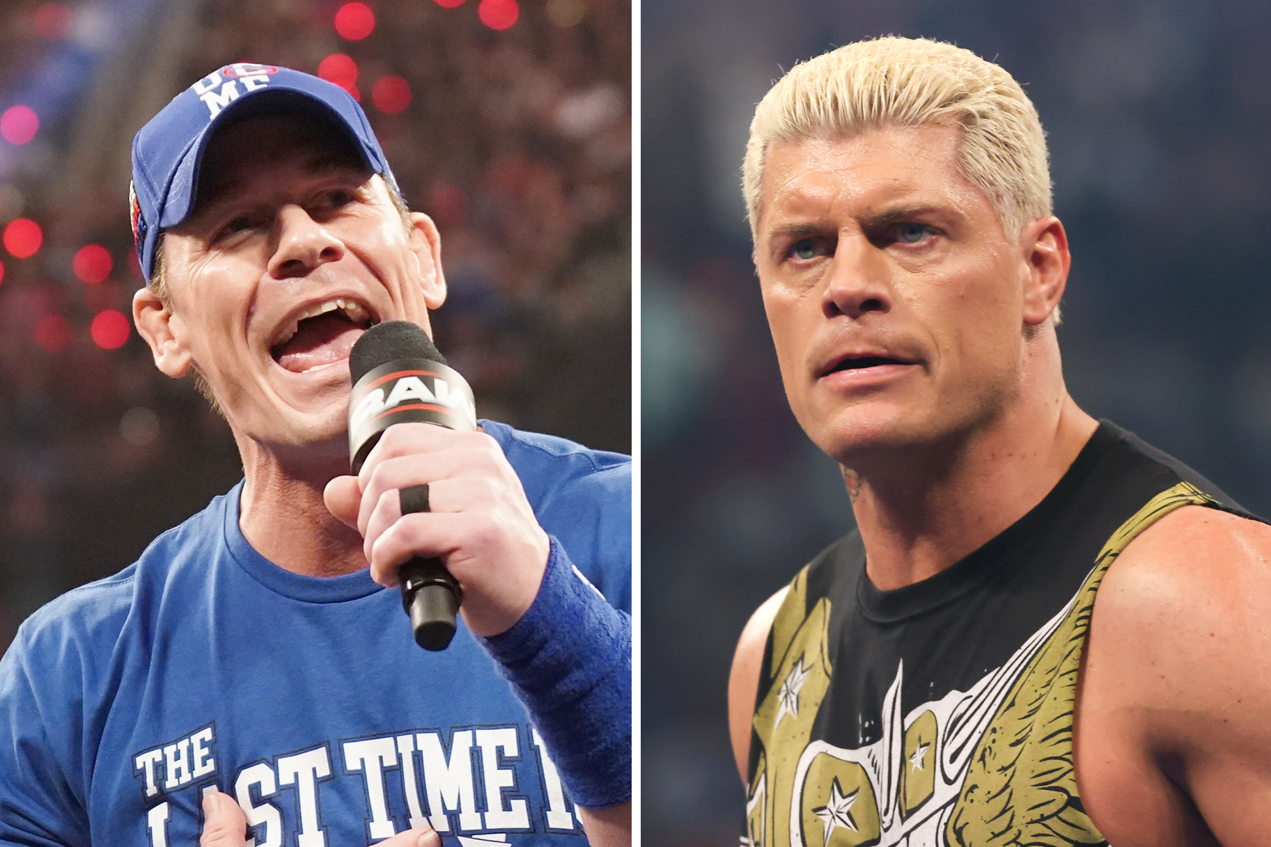 A split of John Cena and Cody Rhodes