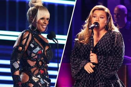 Left to right: Mary J Blige, Kelly Clarkson