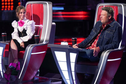 Camilla Cabello and Blake Shelton on The Voice