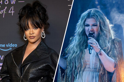 Split image of Kelly Clarkson and Rihanna