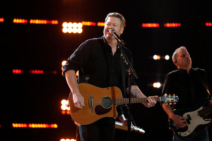 Blake Shelton performs on The Voice