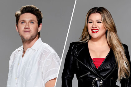 Split image of Niall Horan and Kelly Clarkson