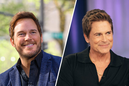 Split image of Chris Pratt and Rob Lowe