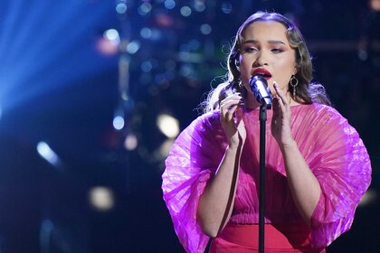 Kala Banham performs on The Voice.