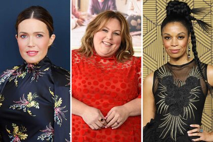 Split image of Mandy Moore, Chrissy Metz, and Susan Kelechi Watson.