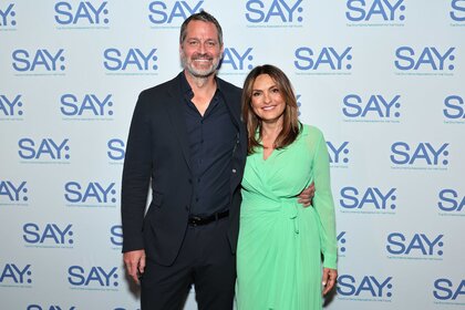 Mariska Hargitay and husband at the 2023 SAY Benefit Gala.