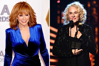 Split image of Reba McEntire and Carole King.