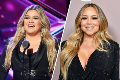 Split image of Kelly Clarkson and Mariah Carey