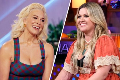 Split images of Hannah Waddingham and Kelly Clarkson.