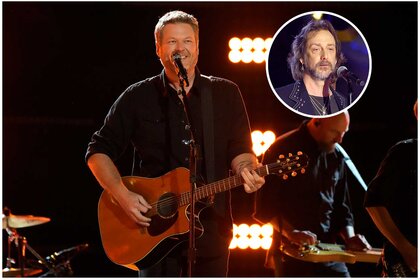 Images of Blake Shelton and Chris Robinson from The Black Crowes.