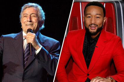 Split image of Tony Bennett and John Legend