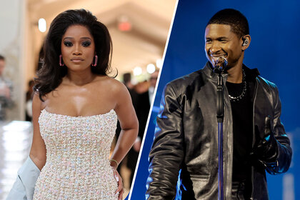 split image of Keke Palmer and Usher