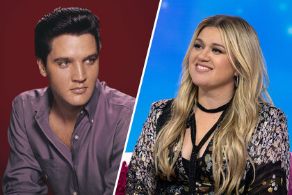 Split image of Elvis Presley and Kelly Clarkson