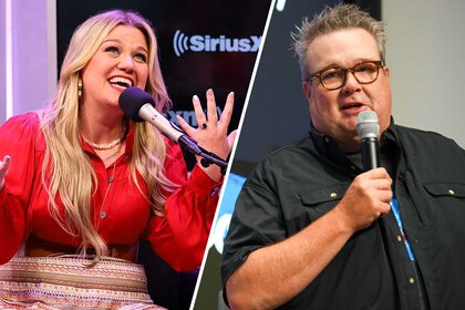 Split images Kelly Clarkson and Eric Stonestreet.