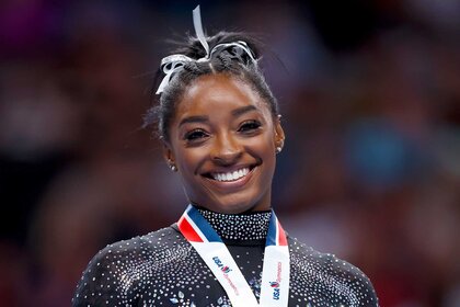 Simone Biles performing on day four of the 2023 U.S. Gymnastics Championships