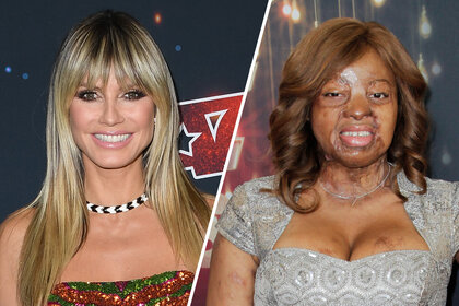 A side by side of Heidi Klum and Kechi Okwuchi from America's Got Talent