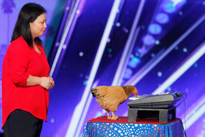 Jokgu Of The Flockstars performs during auditions on America's Got Talent