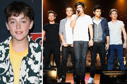 A side by side of Alfie Andrew on Americas got talent and boy band One Direction