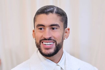 Bad Bunny smiles on the red carpet of the met gala