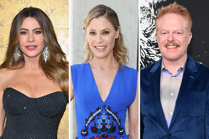 Sofia Vergara Julie Bowen and Jesse Tyler Ferguson pose at different events