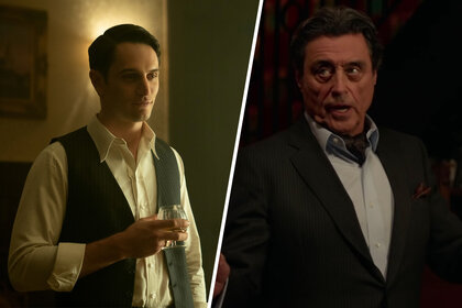 Split of Colin Woodell as Winston and Ian McShane as Winston Scott