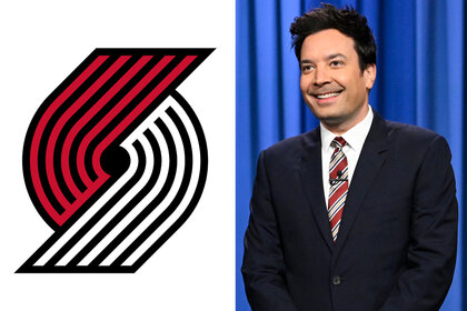 The Portland Trail Blazers Logo and Jimmy Fallon on The Tonight Show Starring Jimmy Fallon