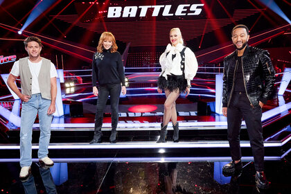 The Coaches pose together on stage during The Voice Episode 2412