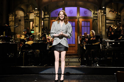 Emma Stone during her monologue during Saturday Night Live in 2019