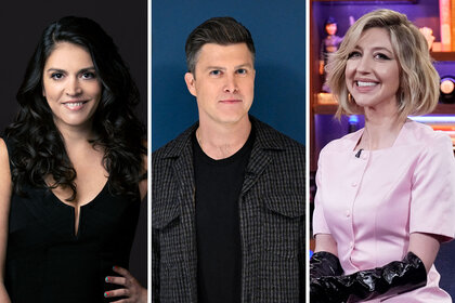 Split of Cecily Strong, Colin Jost and Heidi Gardner