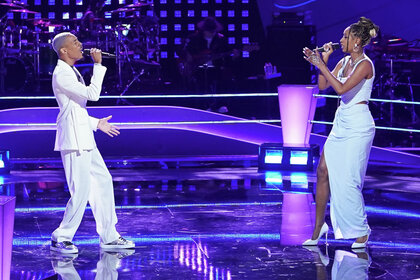 Brandon Montel and Kara Tenae perform on the voice season 24 episode 13