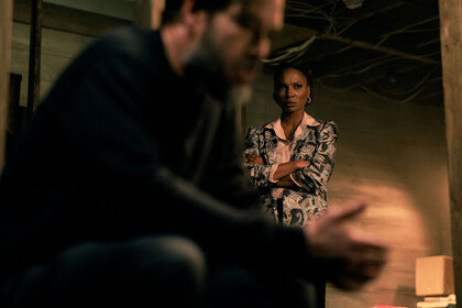 Shanola Hampton as Gabi Mosely and Mark-Paul Gosselaar as Sir