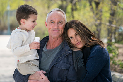 Jack Nawada-Braunwart as Noah Porter Benson, Robert John Burke as Capt. Ed Tucker, and Mariska Hargitay as Lieutenant Olivia Benson