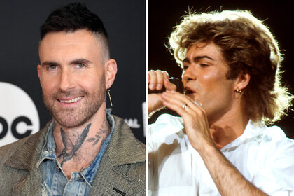 A split of Adam Levine and George Michael