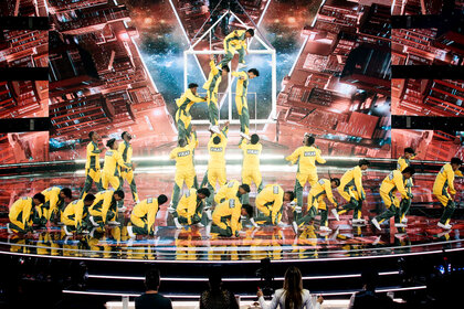 V. Unbeatable performs during Season 1 Episode 6 of America's Got Talent: Fantasy League