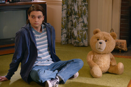 Seth MacFarlane as voice of Ted, Max Burkholder as John