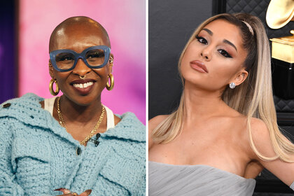 Split of Cynthia Erivo and Ariana Grande