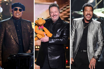 Split of Stevie Wonder, Terry Fator, and Lionel Richie