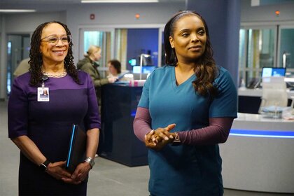 Sharon Goodwin and Maggie Lockwood on Chicago Med episode 519