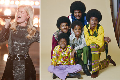 A split of Darci Lynne and the Jackson 5