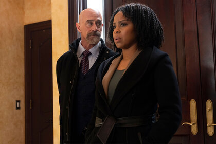 Detective Elliot Stabler (Christopher Meloni) and Sergeant Ayanna Bell (Danielle Moné Truitt) appear in Season 4 Episode 4 of Law & Order: Organized Crime