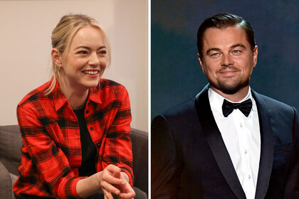 Split of Emma Stone and Leonardo Dicaprio