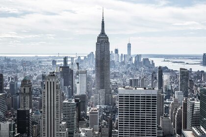 A view of the Empire State Building during the daytime