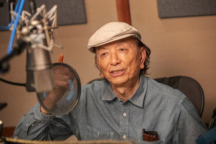 James Hong in the studio recording for Kung Fu Panda 4