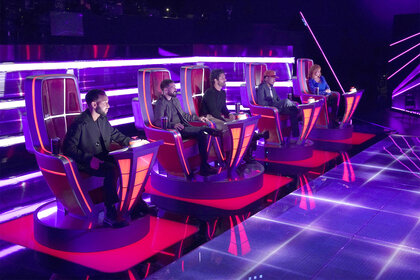 The Coaches in their coaches chairs during The Voice Episode 2508