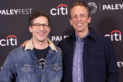 Andy Samberg and Seth Meyers during the 2024 PaleyFest