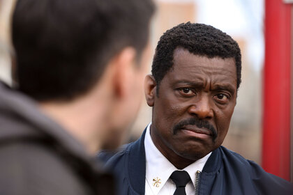 A closeup of Eamonn Walker as Chief Wallace Boden